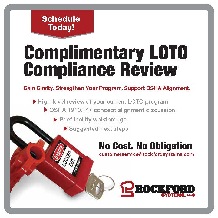 Complimentary LOTO Compliance Review Promotion. Gain Clarity. Strengthen Your Program. Support OSHA Alignment. High-level review of your current LOTO program. OSHA 1910.147 concept alignment discussion. Brief facility walkthrough. Suggested Next Steps. No Cost. No obligation. Schedule Today!