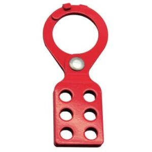 Lockout Hasp, Steel, Red-1.5" Diameter