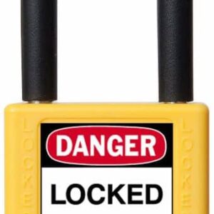Padlock, 1.5" Shackle,Yellow, Keyed Alike