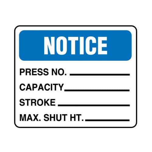 Notice For Metal-Forming Machinery Notice For Metal-Forming Machinery